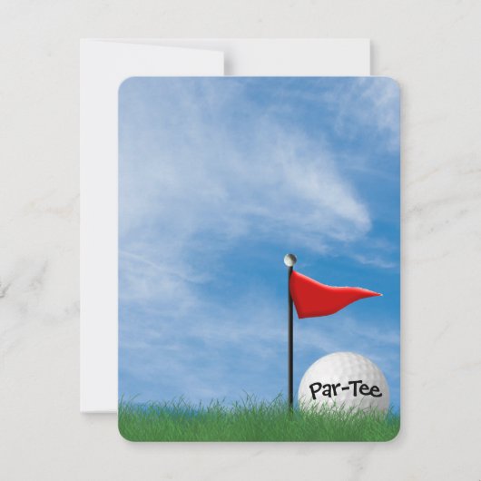 Birday Party Golf Thema Einladung (Vorderseite)