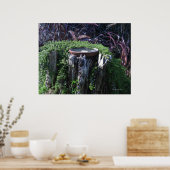 Birdbath on Tree Stump Poster (Küche)