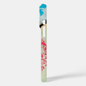 Birdcage Bird Pink Coral Aqua Damask Case-Mate iPhone Hülle (Rückseite / Links)