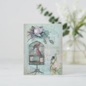Birdcage Blossom Postkarte (Stehend Vorderseite)