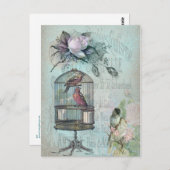 Birdcage Blossom Postkarte (Vorne/Hinten)