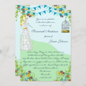 Birdcage Bunting Garden Bridal Dusche Einladung (Vorne/Hinten)