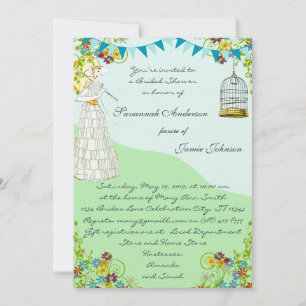 Birdcage Bunting Garden Bridal Dusche Einladung