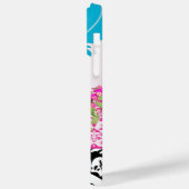 Birdcage Love Bird Pink Aqua Damask iPhone Case (Rückseite / Links)