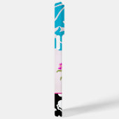 Birdcage Love Bird Pink Aqua Damask iPhone Case (Rückseite / Rechts)