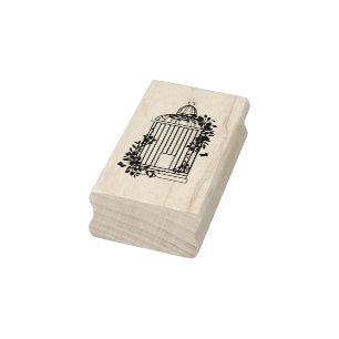 Birdcage mit Ivy Foliage Gummistempel