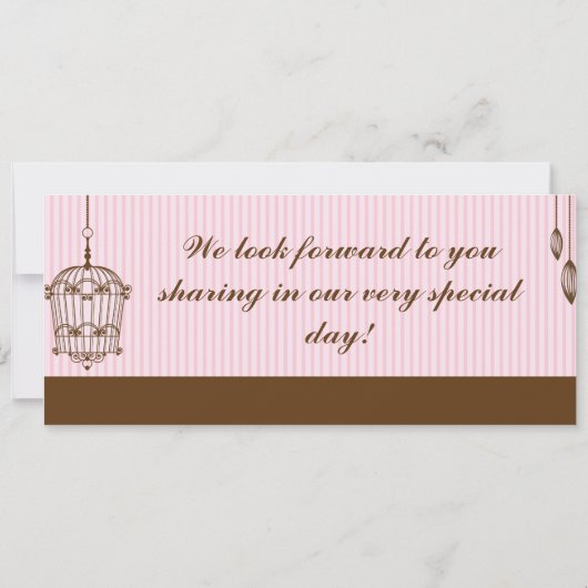 Birdcage/rosa str einladung (Rückseite)