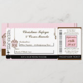 Birdcage/rosa str einladung (Vorne/Hinten)