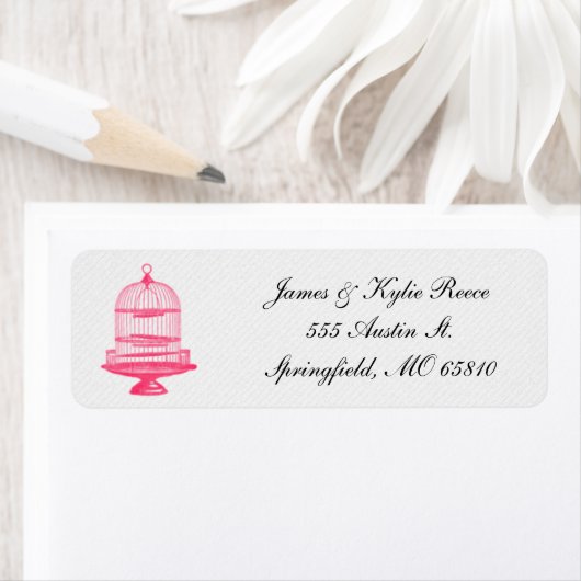 Birdcage-Rücksendeadressen-Aufkleber (Insitu)