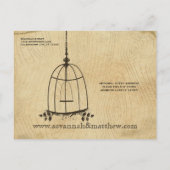 Birdcage Save the Date Ankündigungspostkarte (Rückseite)