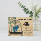 Birdcage-Tischnummer über Holzkörner Postkarte (Stehend Vorderseite)