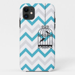 Birdcage-Zickzack Zickzack Vintages blaues iPhone Case-Mate iPhone Hülle