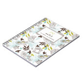 Birdcages Floral Pattern Personalisiertes Notebook Notizblock (Linke Seite)