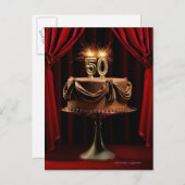 BIrdday Cake auf Bühne mit der Nummer 50 Kerzen Postkarte (Vorne/Hinten)