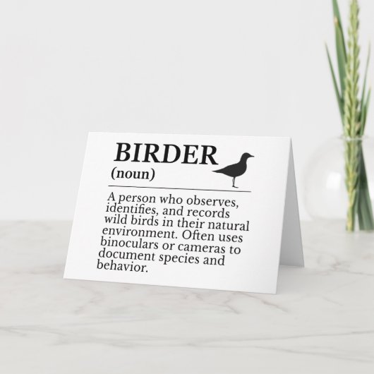 Birder definition - wild bird observer dankeskarte (Vorderseite)