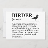 Birder definition - wild bird observer einladung (Vorderseite)