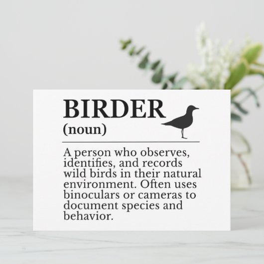 Birder definition - wild bird observer einladung (Stehend Vorderseite)