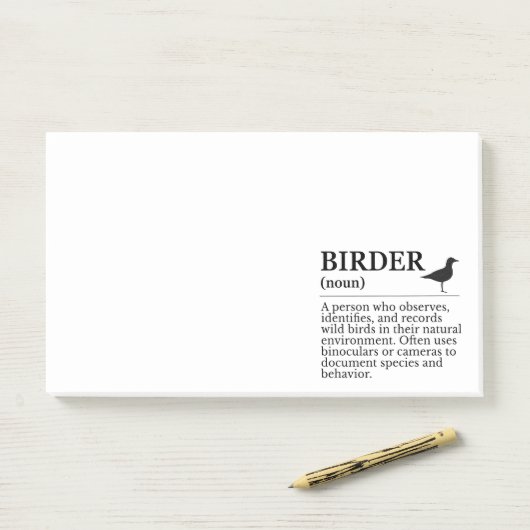 Birder definition - wild bird observer post-it klebezettel (Auf Schreibtisch)