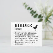 Birder definition - wild bird observer postkarte (Stehend Vorderseite)