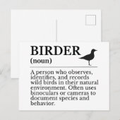Birder definition - wild bird observer postkarte (Vorne/Hinten)