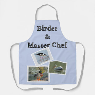 Birder Master Chef Vogel Fotos im Scrapbook-Stil Schürze