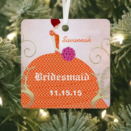 Birdesmaid-Geschenke Orange und Pink Ornament Aus Metall (InSitu)