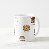 BirdFace Eulen-Tasse (mit Aufklebern) Kaffeetasse (VorderseiteRechts)