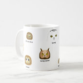 BirdFace Eulen-Tasse (mit Aufklebern) Kaffeetasse (Vorderseite Links)
