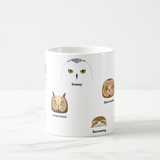 BirdFace Eulen-Tasse (mit Aufklebern) Kaffeetasse (Mittel)