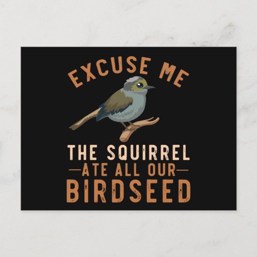 Birdfeeder Joke Garden Squirrel Problem Bird Seed Postkarte (Vorderseite)