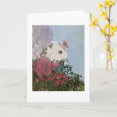 Birdhouse and Flowers Painting Blank Inside Karte (Gelbe Blume)