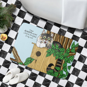 Birdhouse Bed Breakfast Cat Badematte