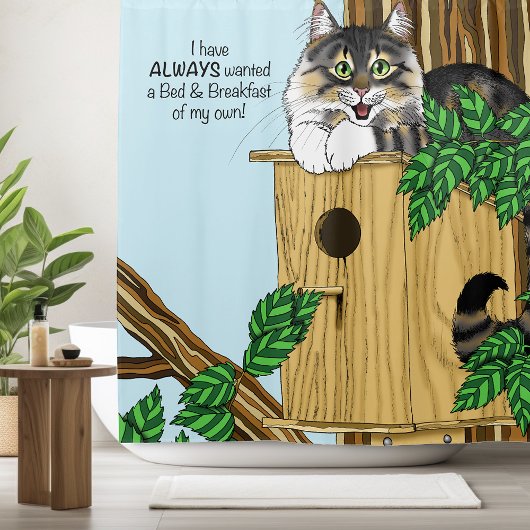 Birdhouse Bed Breakfast Cat Duschvorhang