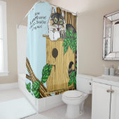 Birdhouse Bed Breakfast Cat Duschvorhang (Beispiel)
