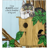 Birdhouse Bed Breakfast Cat Duschvorhang (Vorderseite)