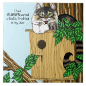 Birdhouse Bed Breakfast Cat Fliese (Vorderseite)