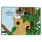 Birdhouse Bed Breakfast Cat Große Geschenktüte (Rückseite)