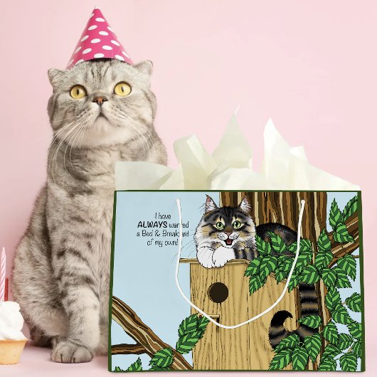 Birdhouse Bed Breakfast Cat Große Geschenktüte