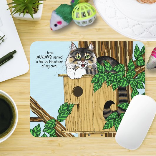 Birdhouse Bed Breakfast Cat Mousepad