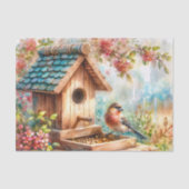Birdhouse Bird Feeder Blumenfarbe Seidenpapier (Vorderseite)