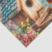 Birdhouse Bird Feeder Blumenfarbe Seidenpapier (Ausschnitt)