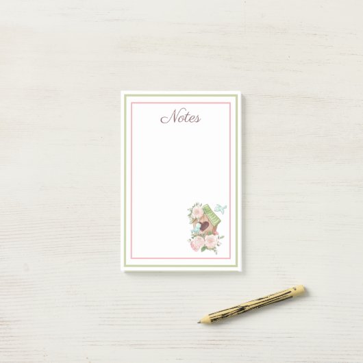 Birdhouse Bird Post-It Notes Post-it Klebezettel (Auf Schreibtisch)