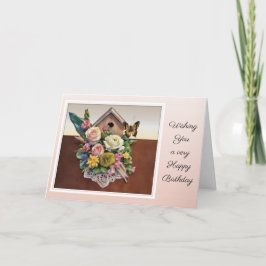 Birdhouse Bouquet - Birthday Card Karte