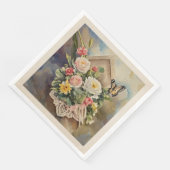 Birdhouse Bouquet - Paper Napkin Serviette (Ecke)