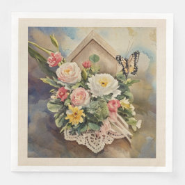 Birdhouse Bouquet - Paper Napkin Serviette