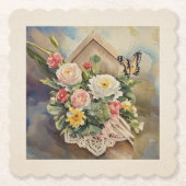 Birdhouse Bouquet - Paper Untersetzer (Vorderseite)