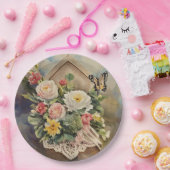 Birdhouse Bouquet Round - Paper Plate Pappteller (Party)