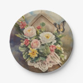 Birdhouse Bouquet - Sm Round Paper Plate Pappteller (Vorderseite)