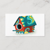 Birdhouse Business Cards - Red White Gold Aqua Visitenkarte (Vorderseite)