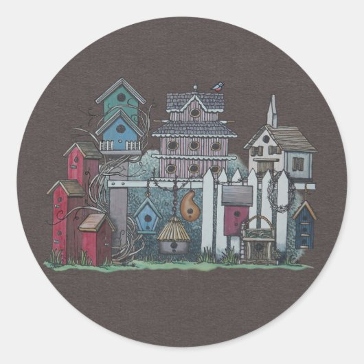 Birdhouse Collection Runder Aufkleber (Vorderseite)